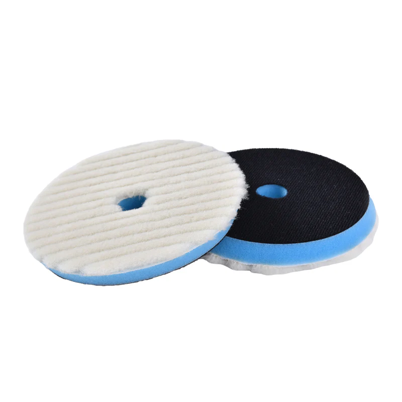 TAMPONE LUCID.  LANA  Ø150/160 SHINEMATE T140 Stripped Short Wool Pad - Ø6" / 150mm, 160x12mm