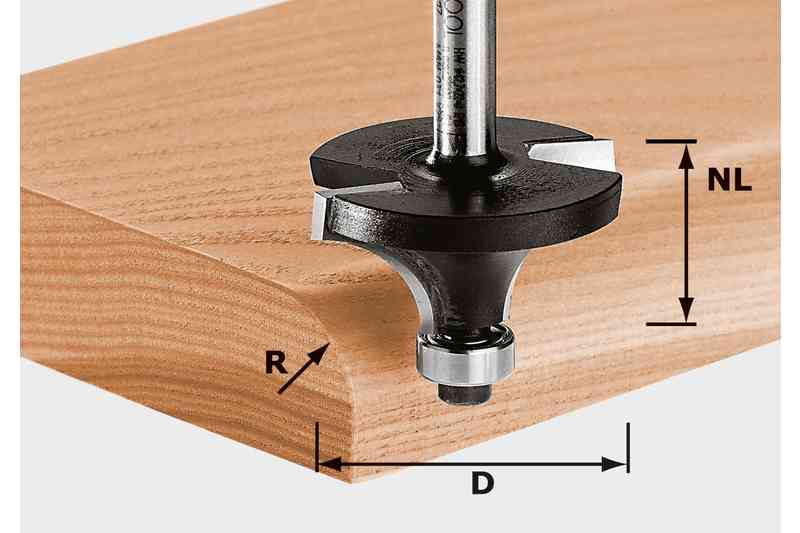 FRESA A RAGGIO HW con cuscinetto guida gambo 8 mm HW S8 D42,7/R15 KL