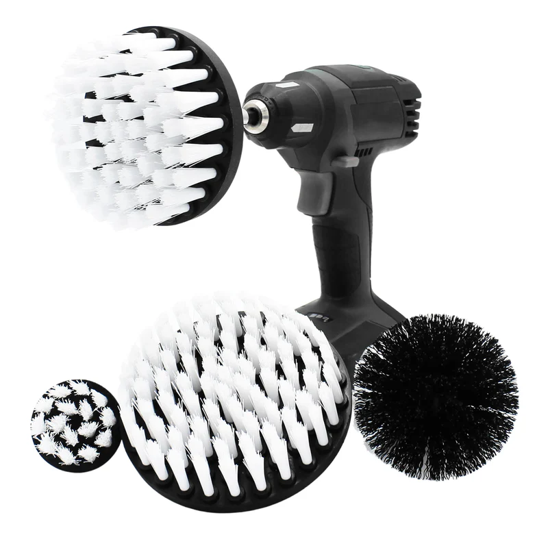 CARISMATIX Set Spazzole da Trapano Bianche con Setole Morbide