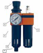 GRUPPO FILTRO ITALYCO IT982, REGOLATORE + LUBRIFICATORE CON MANOMETRO E TAZZA IN METALLLO