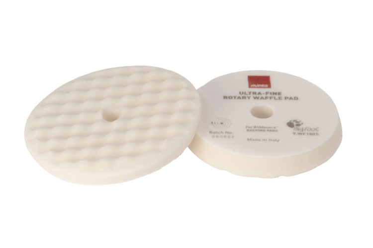 TAMPONE LUCID.   SPUGNA  EXTRAFINE BIANCO ONDULATO Ø 90 mm Rupes WF90S