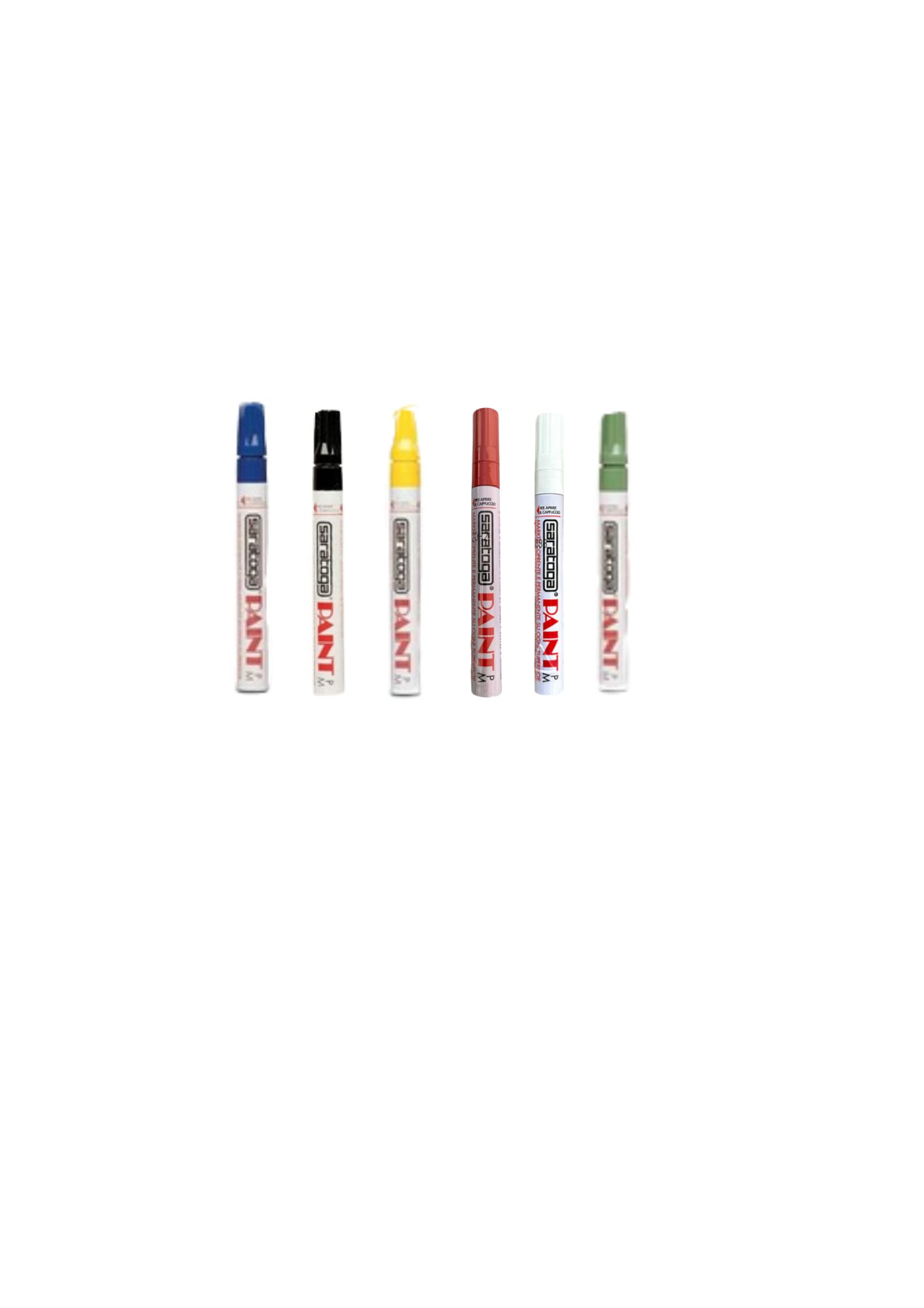 PAINT SARATOGA  PENNARELLO assortimento 12 x 
nero bianco rosso giallo blu verde