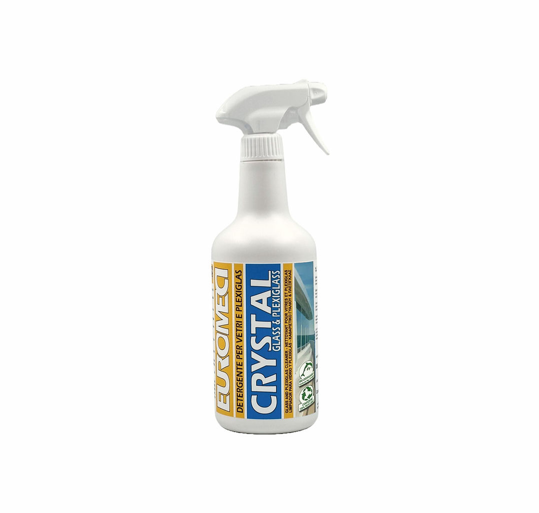 EUROMECI CRYSTAL ML 750 DETERGENTE PER VETRI E PLEXIGLAS Detergente senza risciacquo per superfici trasparenti