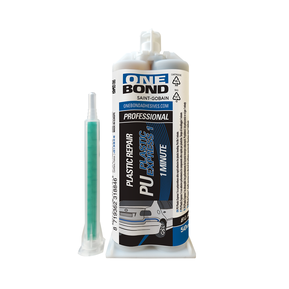 SIGILLANTE  ONE BOND PU PLASTIC EXPRESS 1min BICOMPONENTE PLASTICA CART. 50 ml NERO