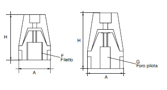 RA040 OGIVA TIPO RADICE RA-3X PER ASSE D.55 IN BRONZO ANODO ZINCO RONDELLA VITI INOX