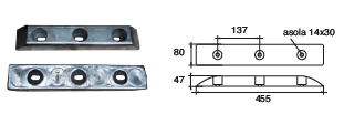 ZXSC20 ANODO POPPA PALMER & JOHNSON L.455 CF 137 KG 9.0
