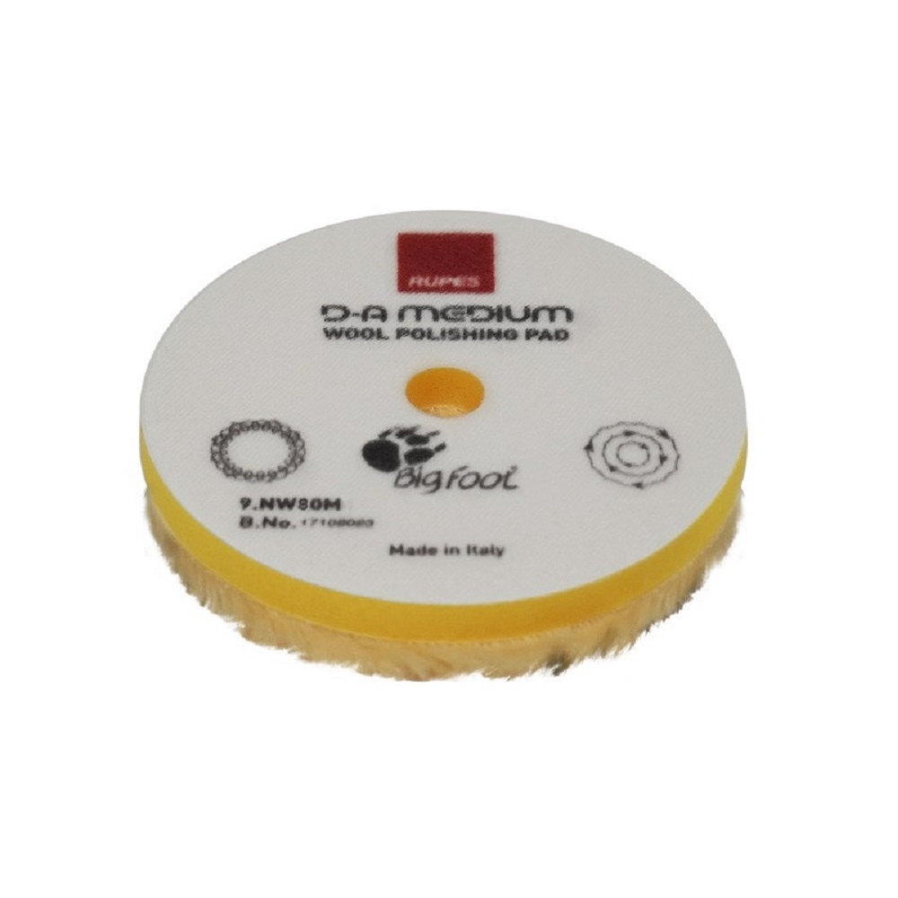 TAMPONE LUCID.   LANA GIALLO FINE Ø 80 mm Rupes NW80M