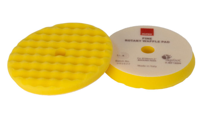 TAMPONE LUCID.   SPUGNA  FINE GIALLO ONDULATO  Ø 150 mm Rupes WF150M