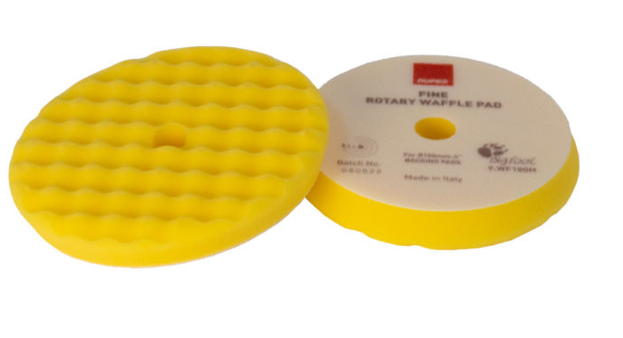 TAMPONE LUCID.   SPUGNA  FINE GIALLO ONDULATO Ø 180 mm Rupes WF180M