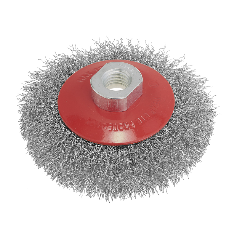 SPAZZOLA CONICA CIRCOLARE D.90 M14 FILO ONDULTAO 0.30 FERVI