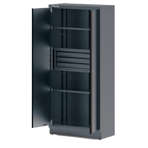C45PRO 2.0 AS2/3C Armadio in lamiera a 2 ante con 3 cassetti e staffa per arredo officina C45PRO 2.0