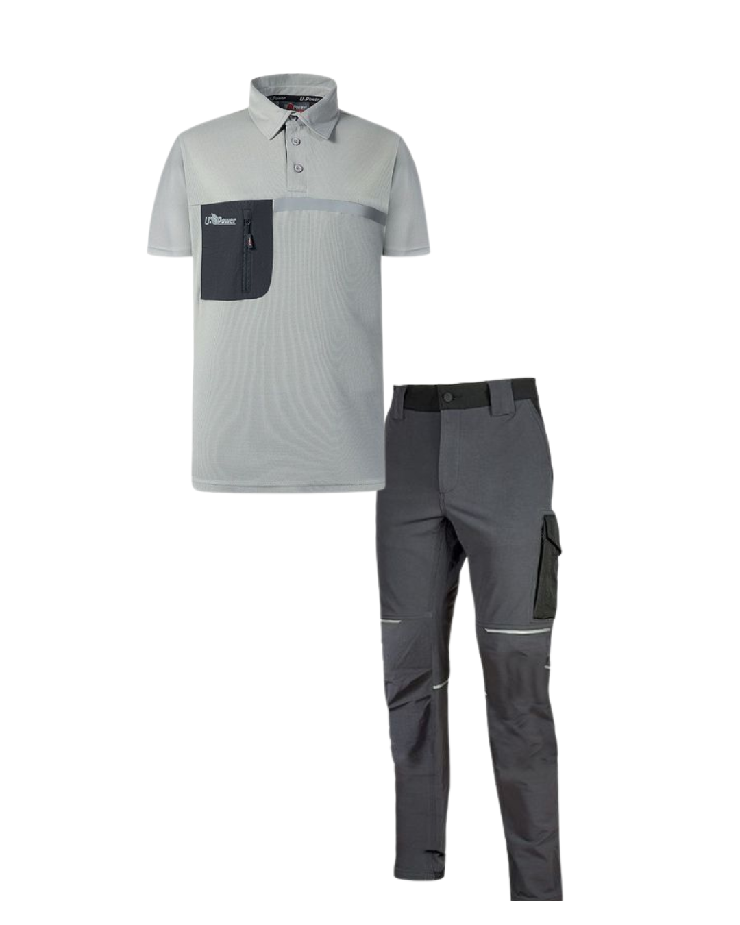 SPRING KIT POLO LIBRA LIMESTONE + PANTALONI WORLD ASPHALT GREY TG. L